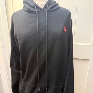 Spyder Black Hoodie with Red Accent